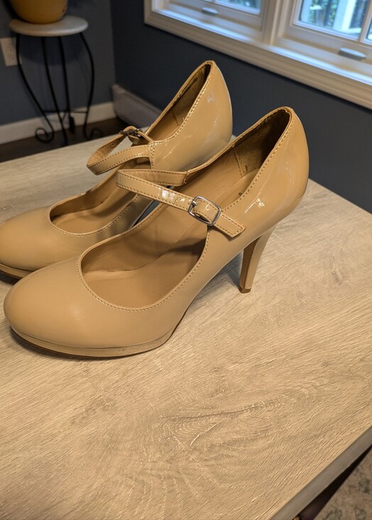 Shoes - Classic Nude Mary Jane High Heels